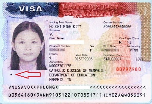 dấu sao trên visa mỹ